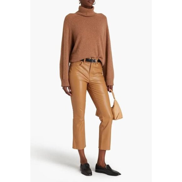 Veronica Beard Pants - NWT Veronica Beard Carly Kick Flare Pants Vegan Leather in Camel Size 25 $348